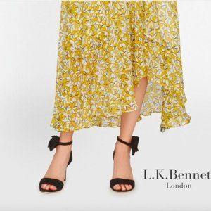 L.K. Bennett Made in Italy, Size 38 EU, 7.5 U.S., Black Suede, 3" heels